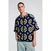 Desigual , camicia crochet, Blu, S