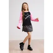 Desigual , Maglietta stelle logo, Bambini, Cotone, Nero, 11/12