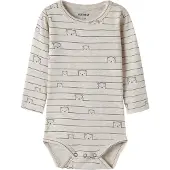 Name it Tutina / body per bambino 'NBMNALAS' marrone scuro / grigio chiaro