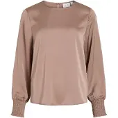 Vila Viellette Round Neck Top A Maniche Lunghe
