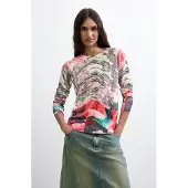 Desigual , Maglione stampato leggero, Donna, Rosso, XS