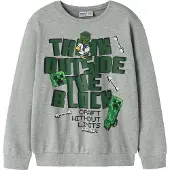 Name it Felpa 'Minecraft' grigio sfumato / verde / nero / bianco