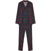 Trendyol Pigiama lungo navy / abete / lampone / nero
