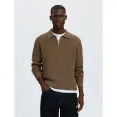 Selected Maglione A Mezza Cerniera Uomini Grigio XXL