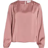 Vila Vienna Round Neck Top A Maniche Lunghe