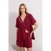 Trendyol Shorty bordeaux / bianco