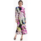 Desigual , Vestito stampato lungo m. c. lacroix, Donna, Viscosa, S