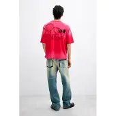 Desigual , T-shirt ricamo Mickey, Uomo, Cotone, Rosso, S