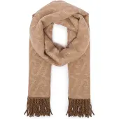 Liu Jo stola monogram con frange cammello