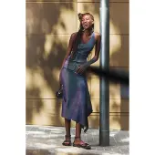Desigual , gonna lunga in maglia cangiante, Donna, Blu, L