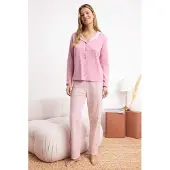 Trendyol Pigiama rosa chiaro / bianco