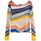 Desigual , Maglione lavorato stampato, Donna, Blu, L