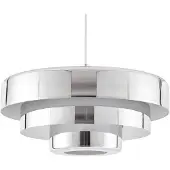 LINDBY Lampada a sospensione Tivra, cromata, Ø 35 cm, metallo, E27