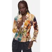 Desigual , Camicia stampata, Donna, Cotone, Blu, M