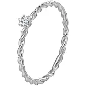 Dear Me Anello 'Together Diamond' argento / trasparente