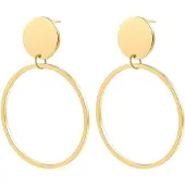 Hey Happiness Orecchini 'Round Drop Hoop' oro