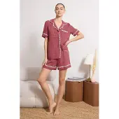 Trendyol Shorty rosso / rosso scuro / bianco