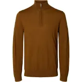 Selected Maglione A Mezza Cerniera Uomini Marrone XXL