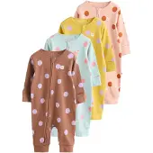 Next Pigiama marrone / giallo / menta / rosa antico