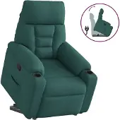 Syfax Poltrona Alzapersona Reclinabile Verde Scuro in Tessuto