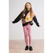 Desigual , leggings a maglia lisci, Bambini, Cotone, Rosso, 7/8
