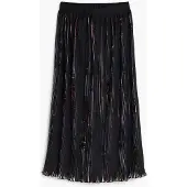 Desigual , Gonna midi plissettata floreale, Donna, Poliestere, Nero, M