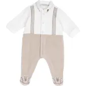 Chicco Tutina / body per bambino beige scuro / bianco