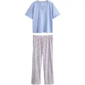 Next Pigiama blu chiaro / bacca / bianco