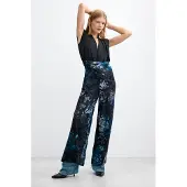 Desigual , tuta lunga floccata, Donna, Poliestere, Blu, L