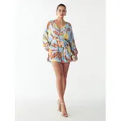 St MRLO Tuta jumpsuit 'Maya' blu chiaro / marrone / giallo