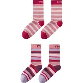 Reima Kid's Parit Stripe Socks Calze merino Bambini (34-37, fuchsia)