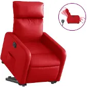 vidaXL Recliner con ausilio per l'alzata elettrica in Pelle finta rossa