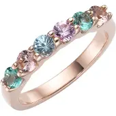 Giorgio Martello Milano Anello turchese / oro rosé / smeraldo / rosa antico