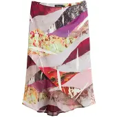 Desigual , Gonna stampata asimmetrica, Donna, Poliestere, Nero, M