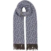 Liu Jo stola monogram con frange denim
