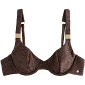 Mint Velvet Top per bikini marrone scuro / oro