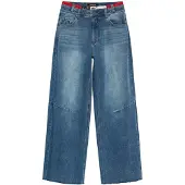 Desigual , pantaloni balloon in denim, Donna, Cotone, Blu, 42