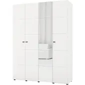 Dmora Ifrane - Guardaroba Grande, 155x208h cm Bianco Opaco, Appendiabiti