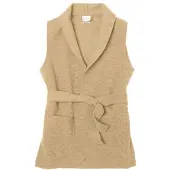 Engel Women's Vest Gilet in lana merino Donna (38/40, beige)
