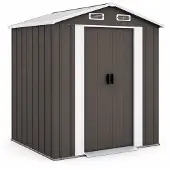 AGA Casetta da giardino 194x131x184 cm Grigio-marrone