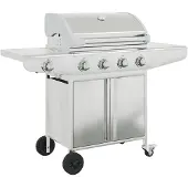 vidaXL Barbecue a gas a 5 fiamme in acciaio inox argento