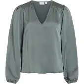 Vila Viellette V-neck Top A Maniche Lunghe