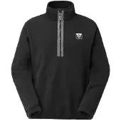 Picture Kimag 1/4 Zip Fleece Pullover in pile Uomo (L, nero)
