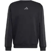 Adidas Essentials 3-Stripes Fleece Sweatshirt Maglione Uomo (S, nero)