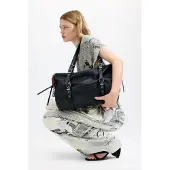 Desigual , Borsa shopping grande, Donna, Poliuretano, Nero, U