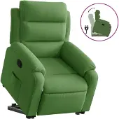 Syfax Poltrona Alzapersona Reclinabile Verde Chiaro in Velluto
