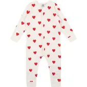 Petit Bateau Tuta 'Dors' rosso / bianco naturale