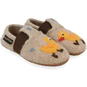 Haflinger Kid's Everest Quak Quak Pantofole Bambini (26, beige)