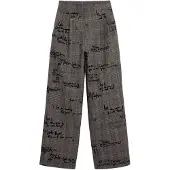 Desigual , pantalone lungo a quadri, Donna, Nero, XS