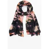 Desigual , Foulard stampato a fiori, Poliestere, Nero, U